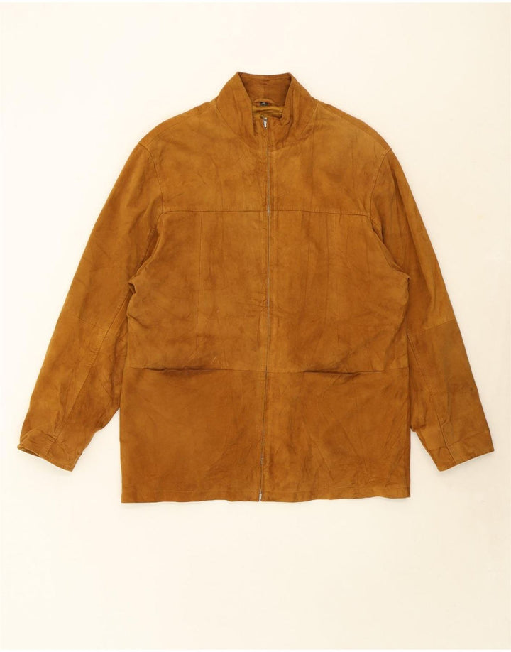 JOY Mens Suede Jacket UK 36 Small Brown Leather Vintage Joy and Second-Hand Joy from Messina Hembry 