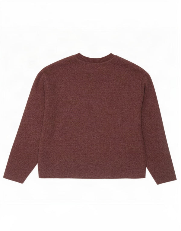 Top pentru femei Zara cu mânecă lungă UK 14 Medium Burgundy Poliester cu mâneci lungi
