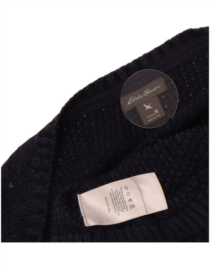 Pulover cardigan pentru femei Eddie Bauer UK 14 Medium bleumarin Bumbac