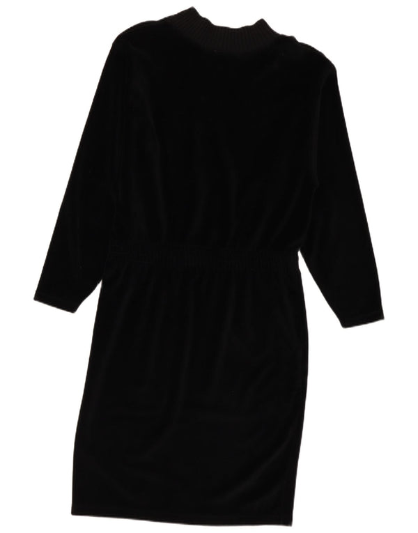Rochie pulover cu mânecă lungă pentru femei Lizsport UK 10 Bumbac negru mic