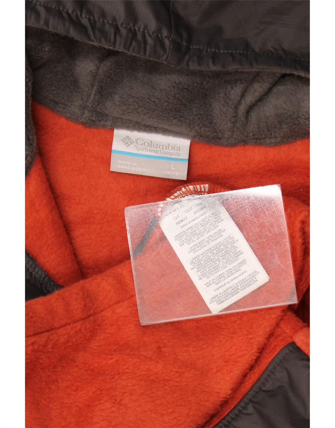 Jachetă fleece cu glugă COLUMBIA pentru băieți 14-15 ani, mare, gri, color block