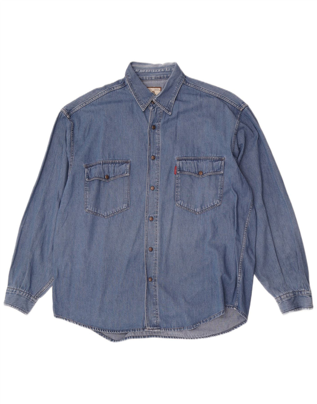 Cămașă Vintage bărbați din denim mare, albastru, bumbac