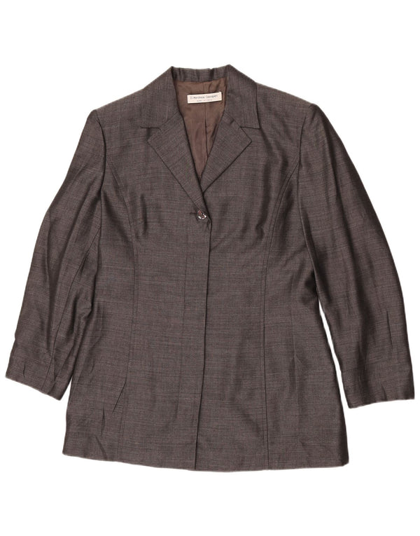 Il Marchese Coccapani Jachetă Blazer Femei 1 Buton UK 14 Large Gri