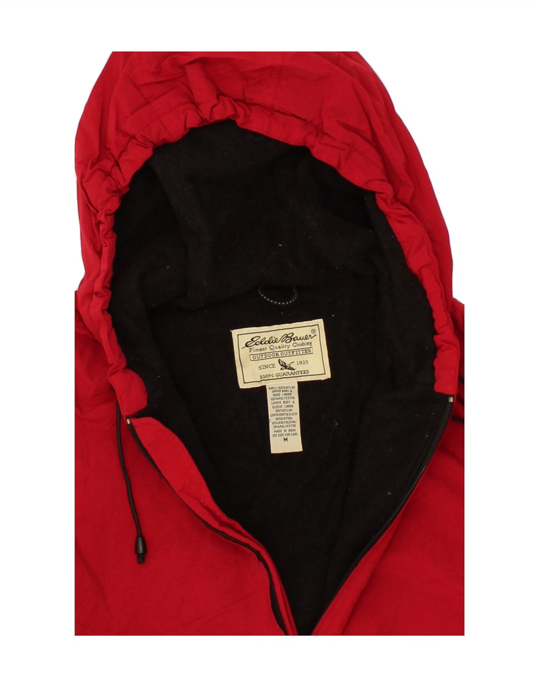 EDDIE BAUER Womens Hooded Windbreaker Jacket UK 14 Medium Red Nylon Vintage Eddie Bauer and Second-Hand Eddie Bauer from Messina Hembry 