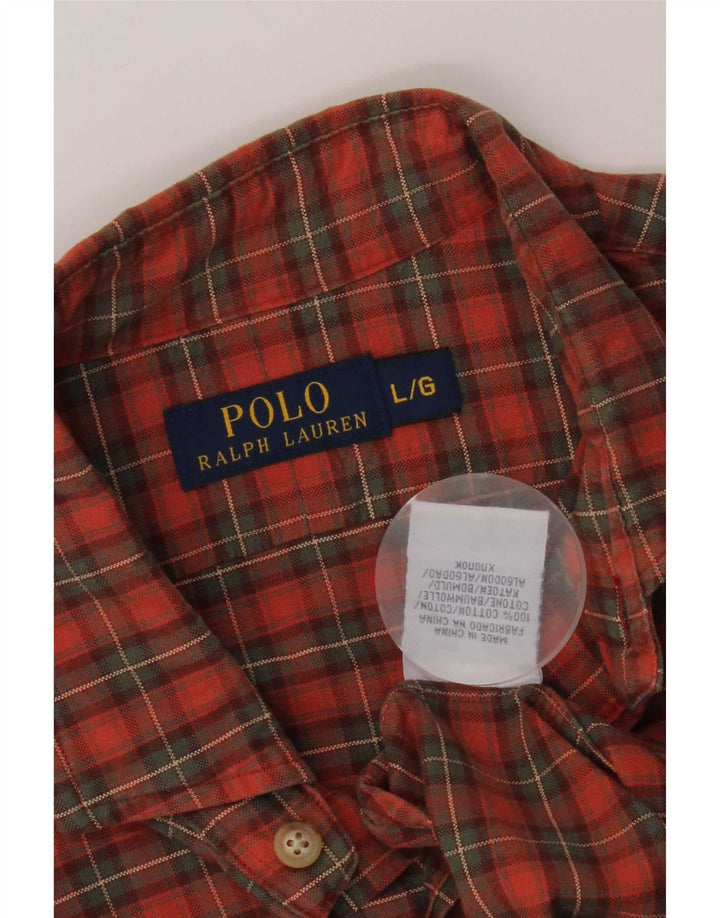 Cămașă Polo Ralph Lauren pentru bărbați, mare, portocaliu, din bumbac