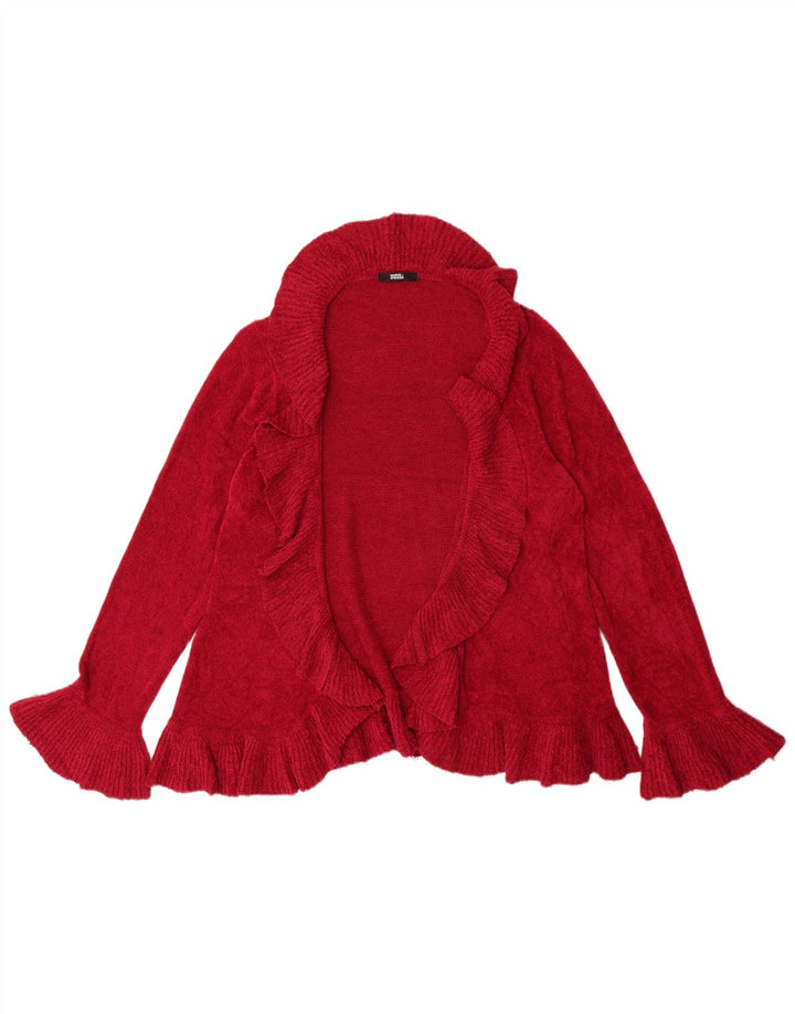 Pulover cardigan deschis cu volane pentru femei Marks & Spencer UK 12 Roz mediu