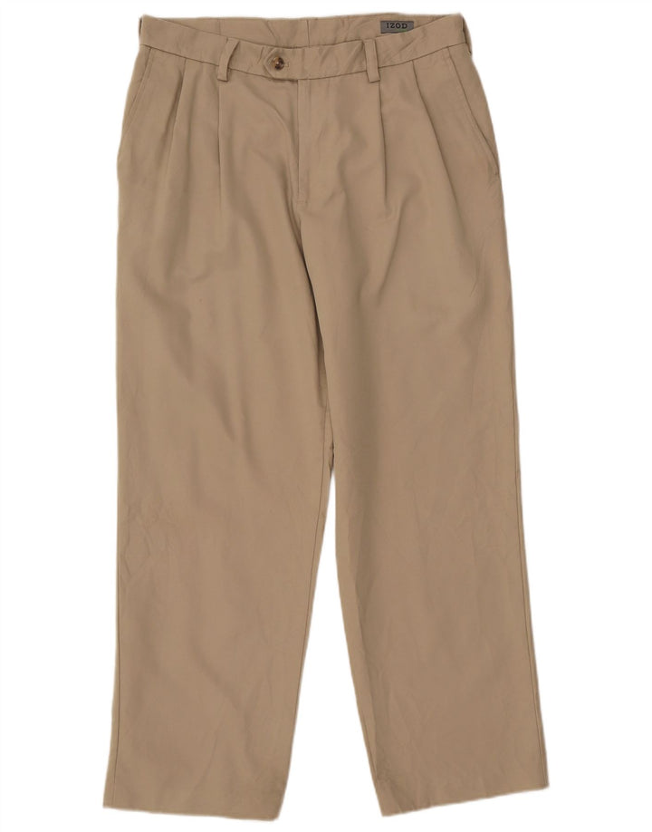 Pantaloni chino pentru bărbați IZOD L32 L30 poliester bej