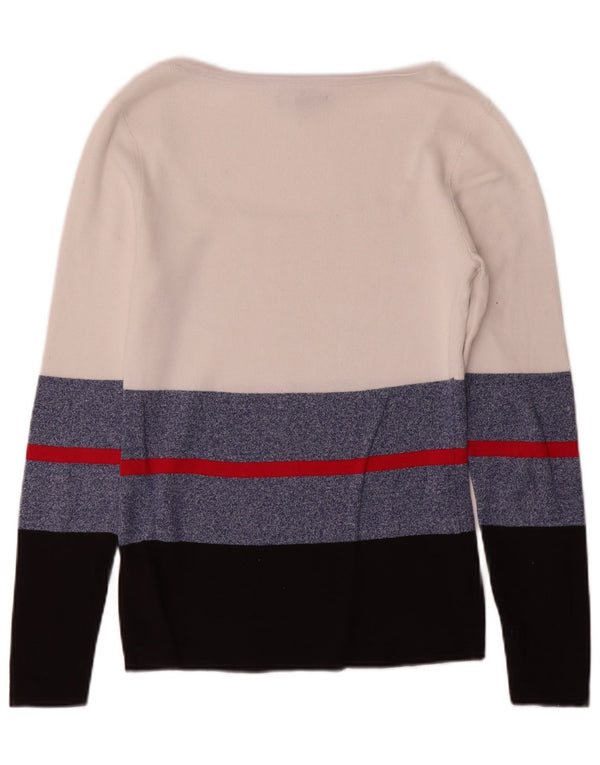 Tommy Hilfiger Womens Boat Neck Jumper Sweater UK 10 Small White