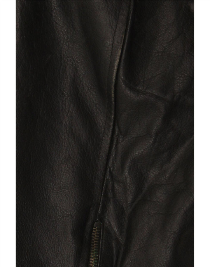 Jachetă din piele vintage pentru bărbați IT 56 3XL din piele neagră