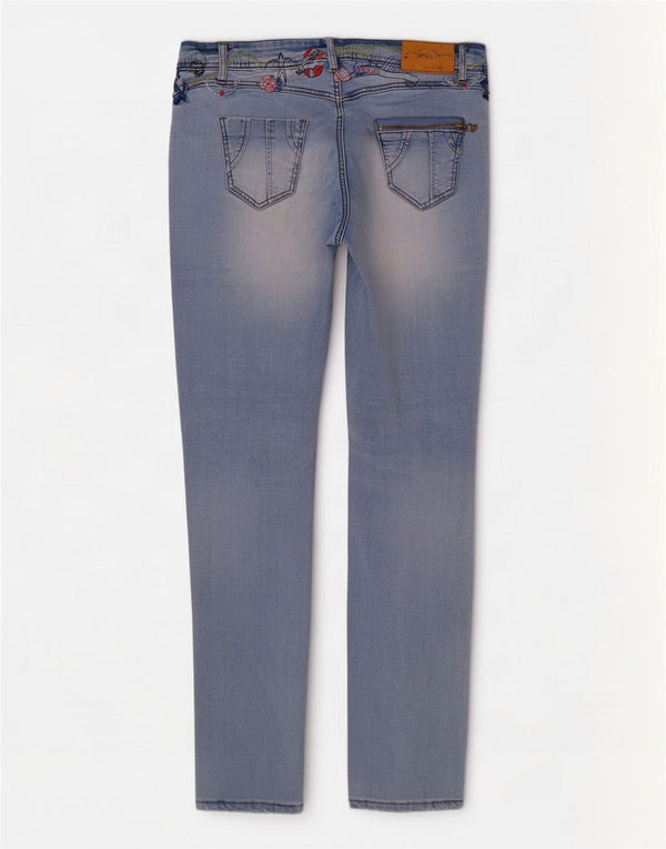 Blugi skinny grafic pentru femei Desigual W32 L32 Blue Floral