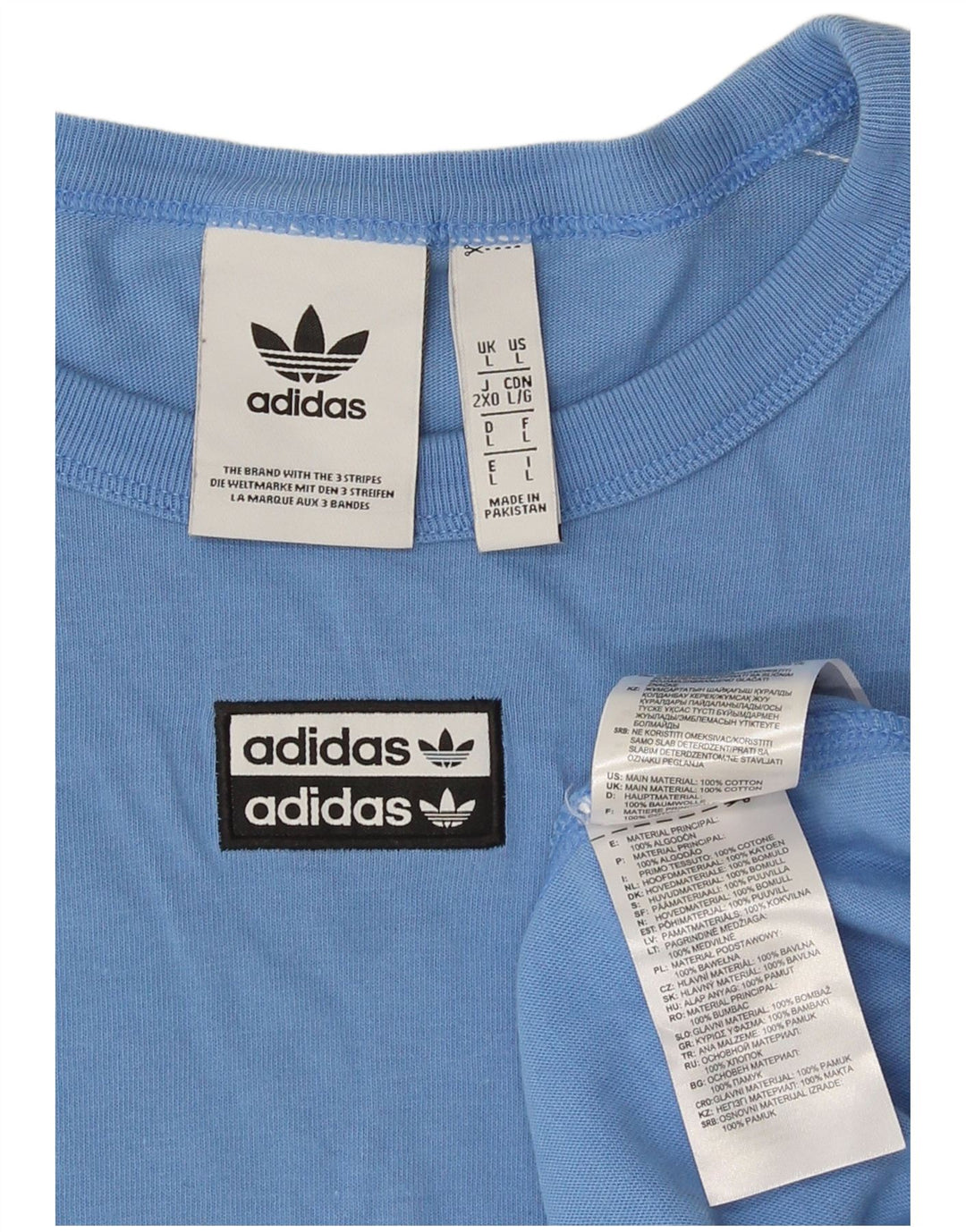 Top grafic pentru bărbați Adidas cu mânecă lungă, mare, albastru, bumbac color bloc