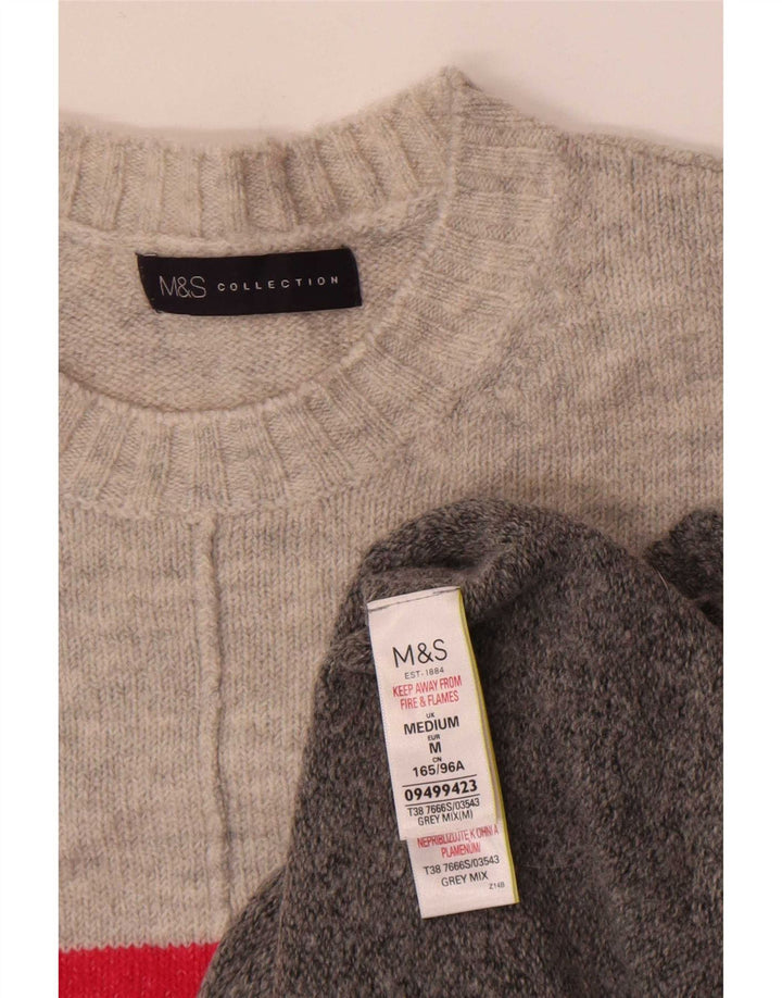 Pulover pentru femei Marks & Spencer cu decolteu triplu UK 14 Gri mediu