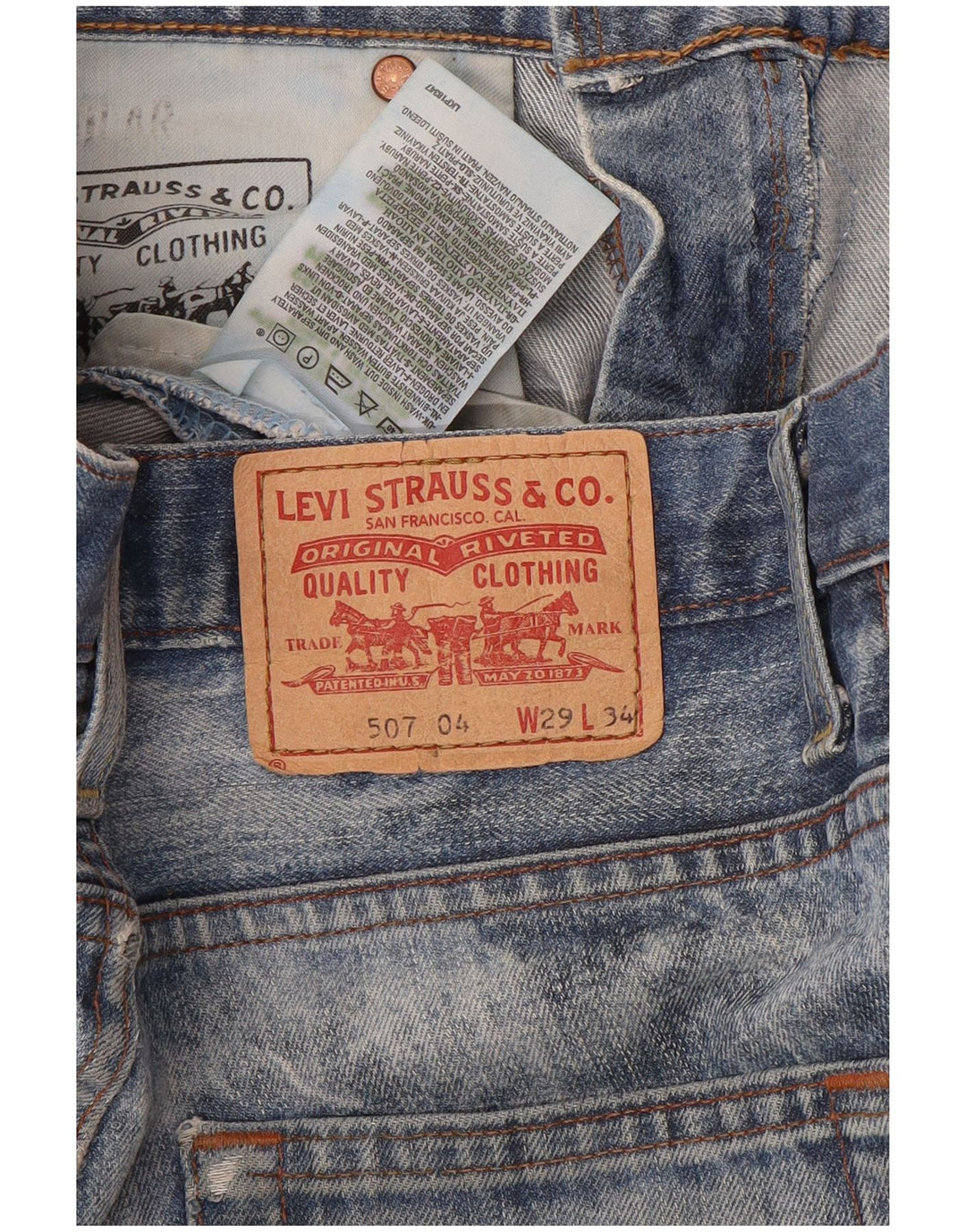 Blugi pentru bărbați Levi's 507 Bootcut W29 L32 Bumbac albastru