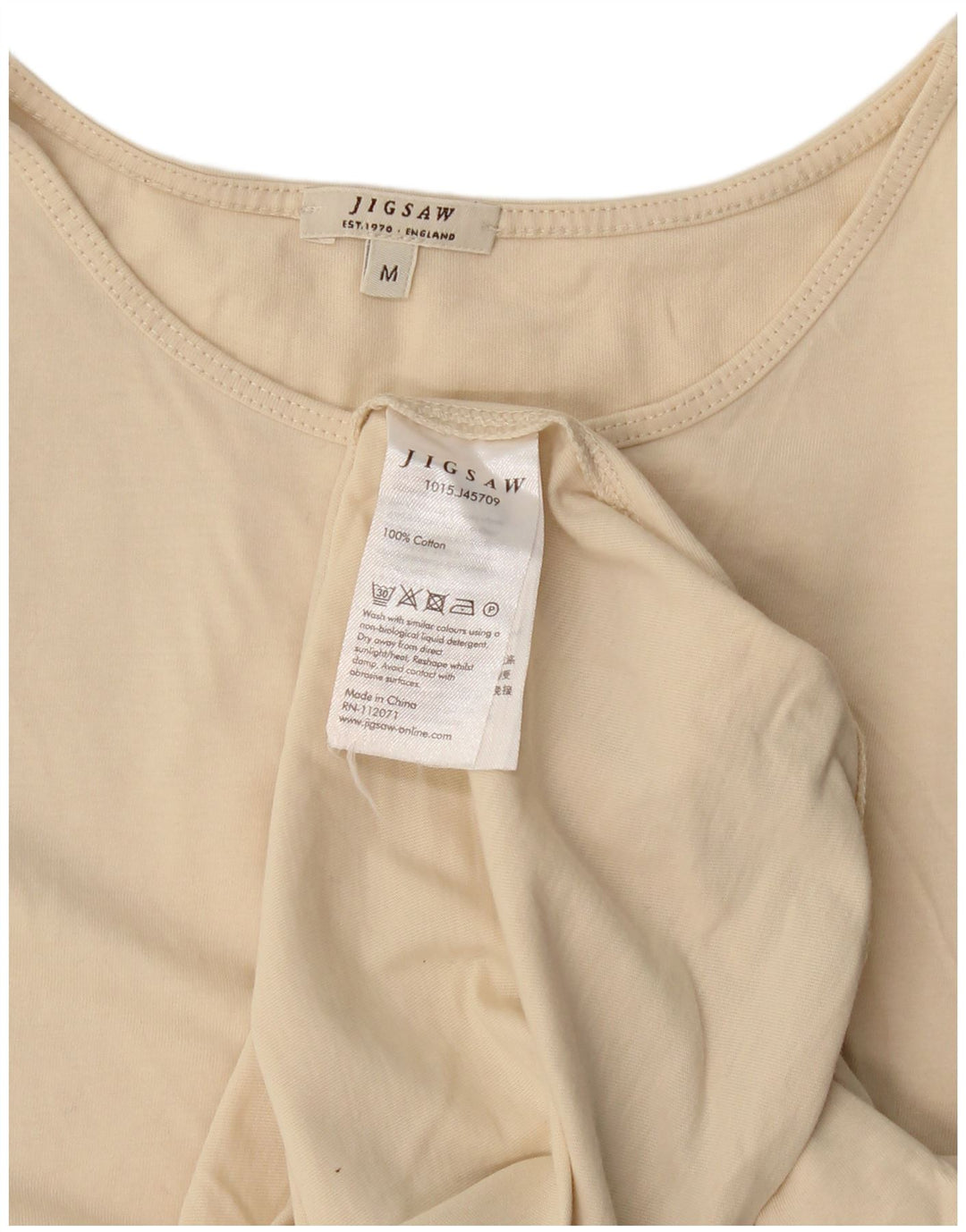Jigsaw Vest Top pentru femei UK 14 Medium Beige Bumbac