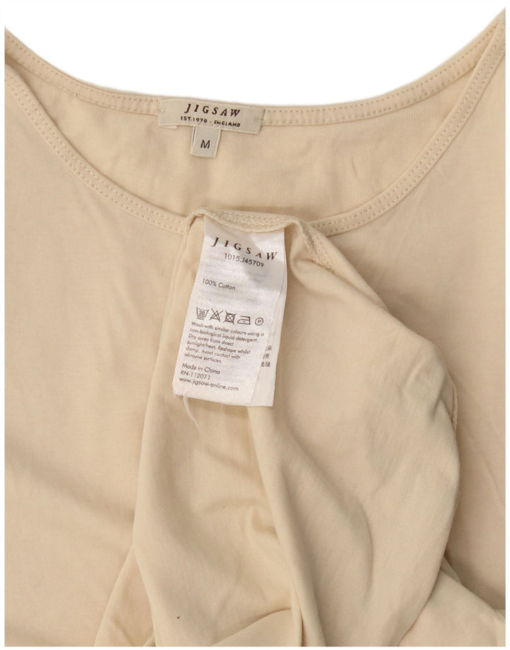 Jigsaw Vest Top pentru femei UK 14 Medium Beige Bumbac