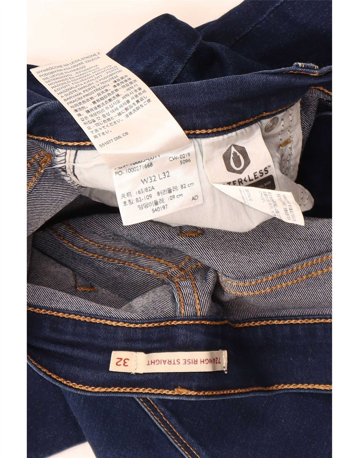 Blugi drepti cu talie mare Levi's 724 pentru femei W32 L26 bleumarin