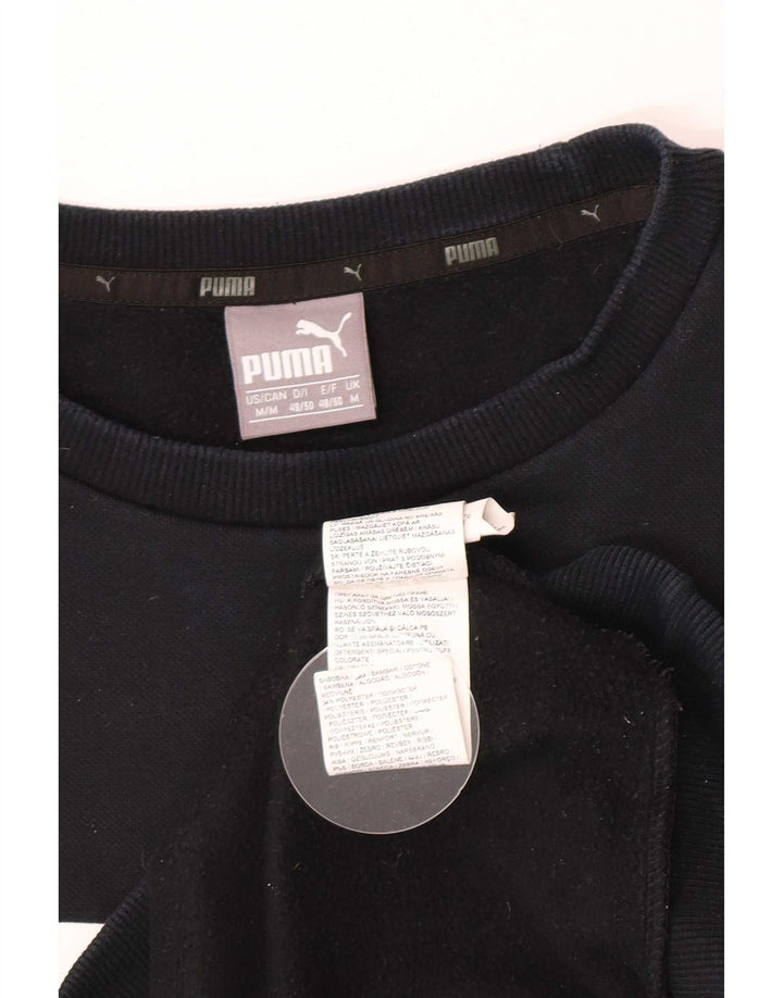 Pulover grafic pentru bărbați Puma, bumbac mediu negru