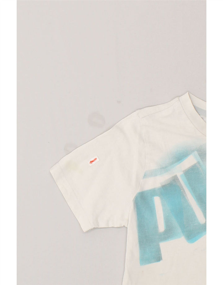 PUMA Boys Graphic T-Shirt Top 9-10 Years Medium White | Vintage Puma | Thrift | Second-Hand Puma | Used Clothing | Messina Hembry 