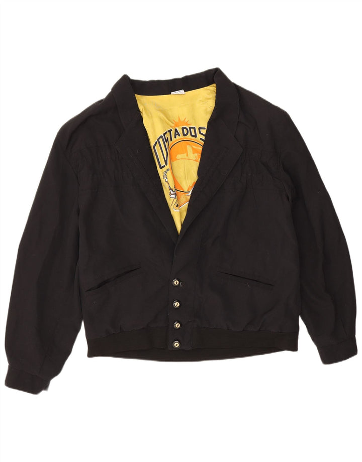 Bomber vintage pentru bărbați, mare, negru, bumbac
