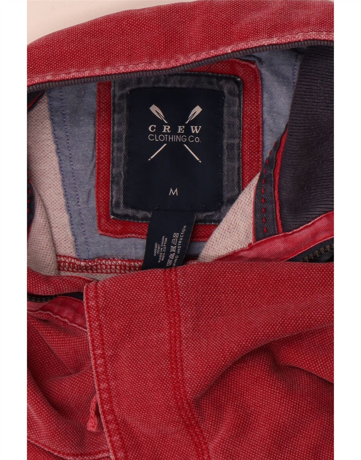 Crew Clothing Hanorac pentru bărbați cu fermoar și gât Pulover Bumbac roșu mediu