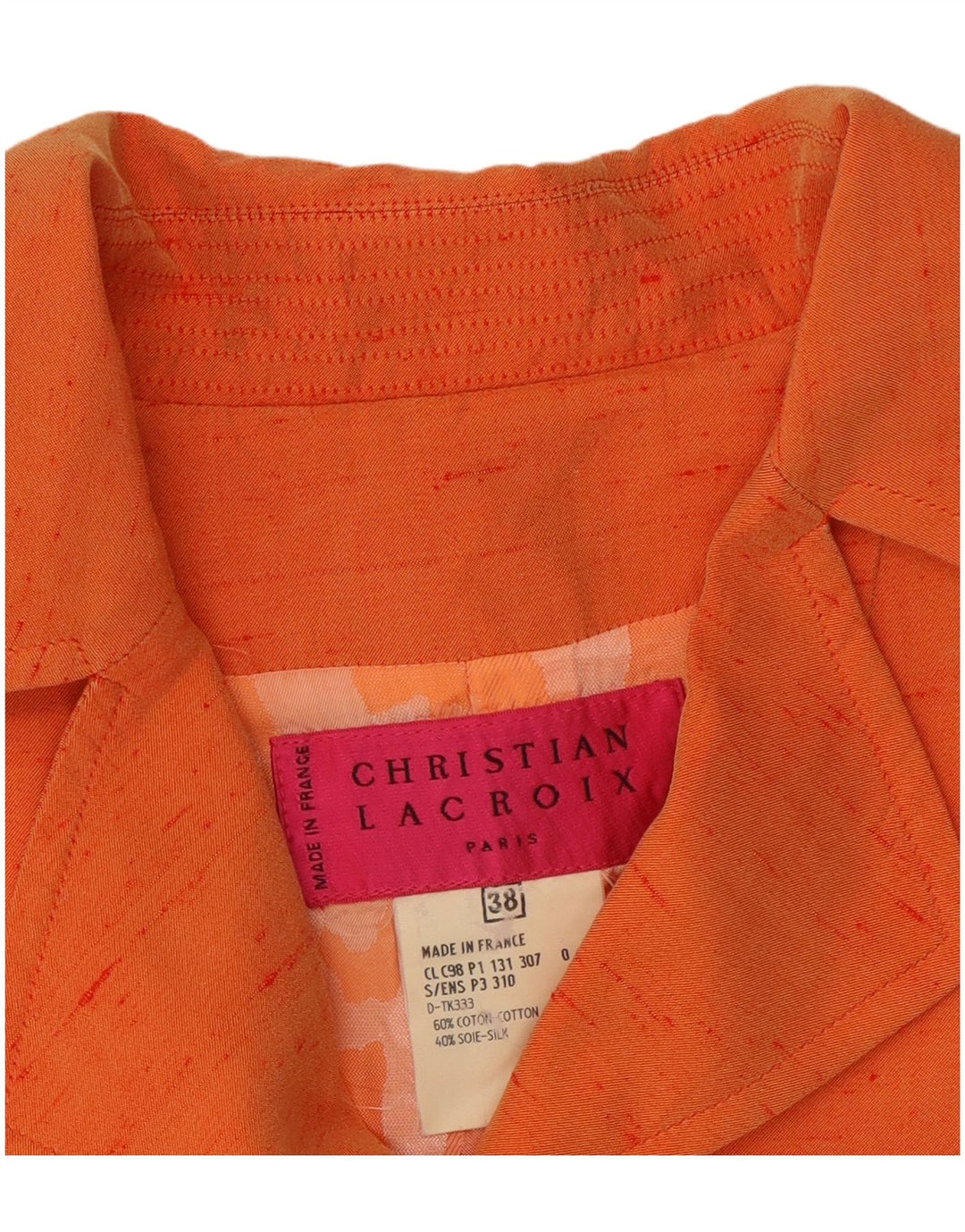Jachetă Blazer Femei Bazar De Christian Lacroix EU 38 Portocaliu Mediu