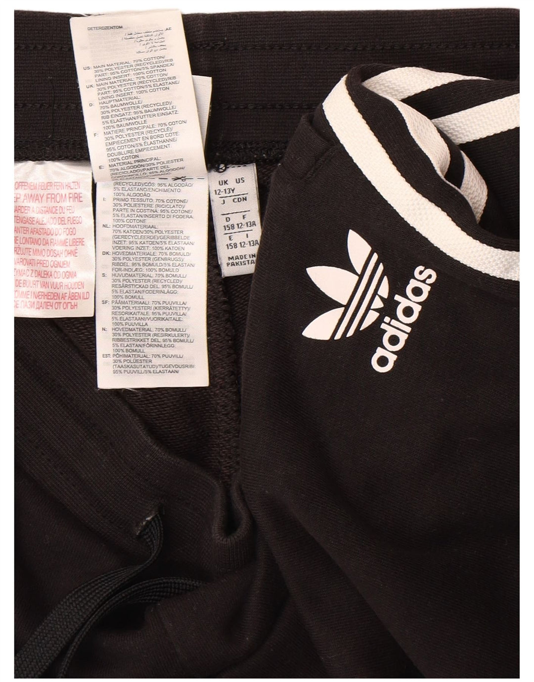 Pantaloni scurți sport pentru băieți Adidas 12-13 ani, bumbac negru