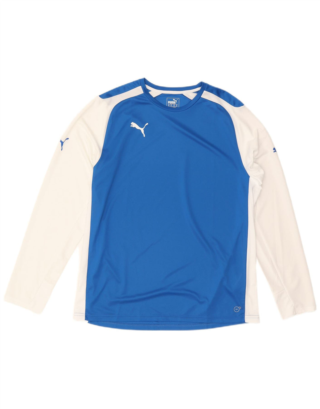 Top pentru bărbați Puma cu mânecă lungă XL, albastru, poliester color bloc
