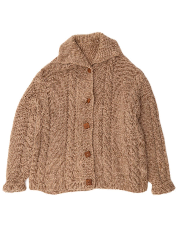 Pulover cardigan supradimensionat vintage pentru femei UK 20 2XL maro