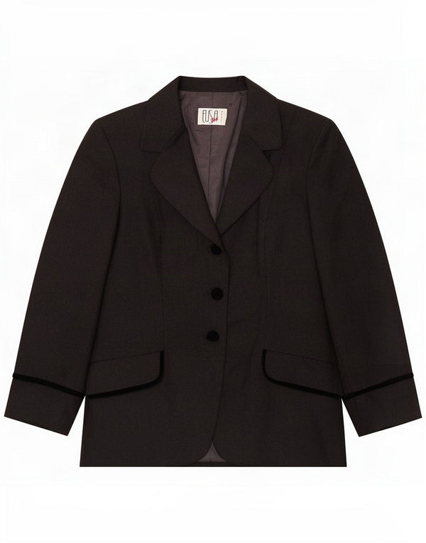 Vintage Femei 3 Button Blazer Jacket IT 50 XL Gri Lână virgină