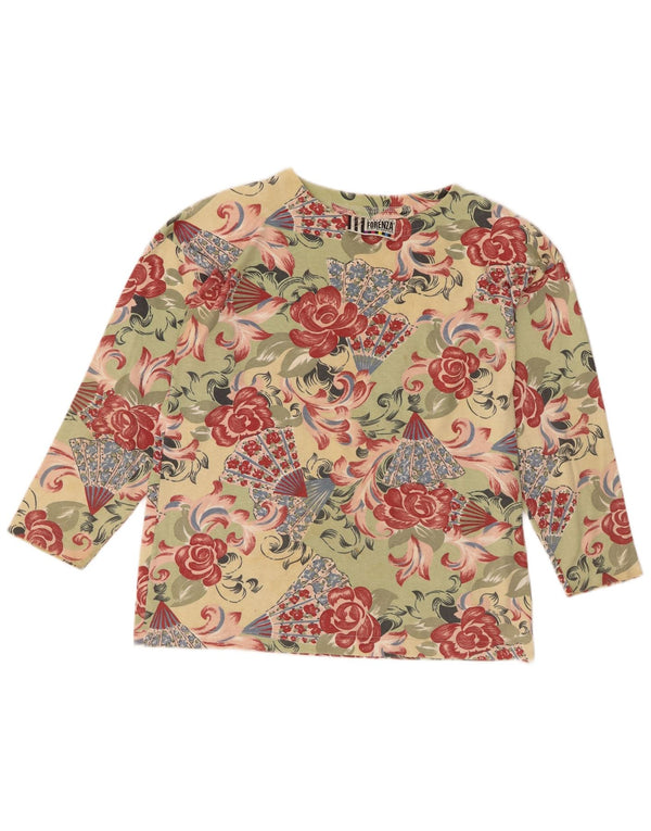 Top pentru femei Forenza cu mânecă lungă UK 16 mare, verde, floral