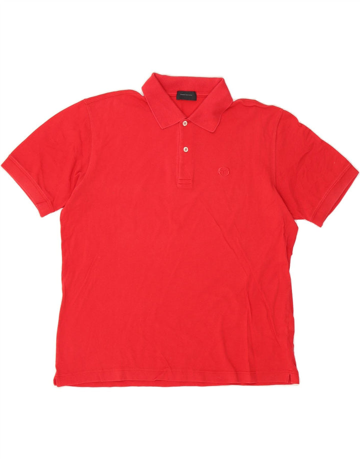 SERGIO TACCHINI Mens Polo Shirt IT 50 Medium Red Cotton Vintage Sergio Tacchini and Second-Hand Sergio Tacchini from Messina Hembry 