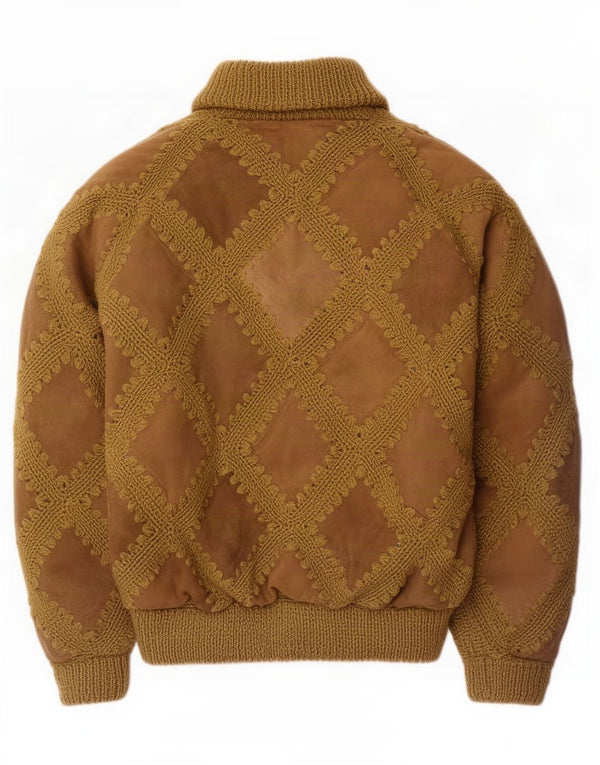 Bomber vintage pentru femei de piele intoarsa UK 18 XL maro
