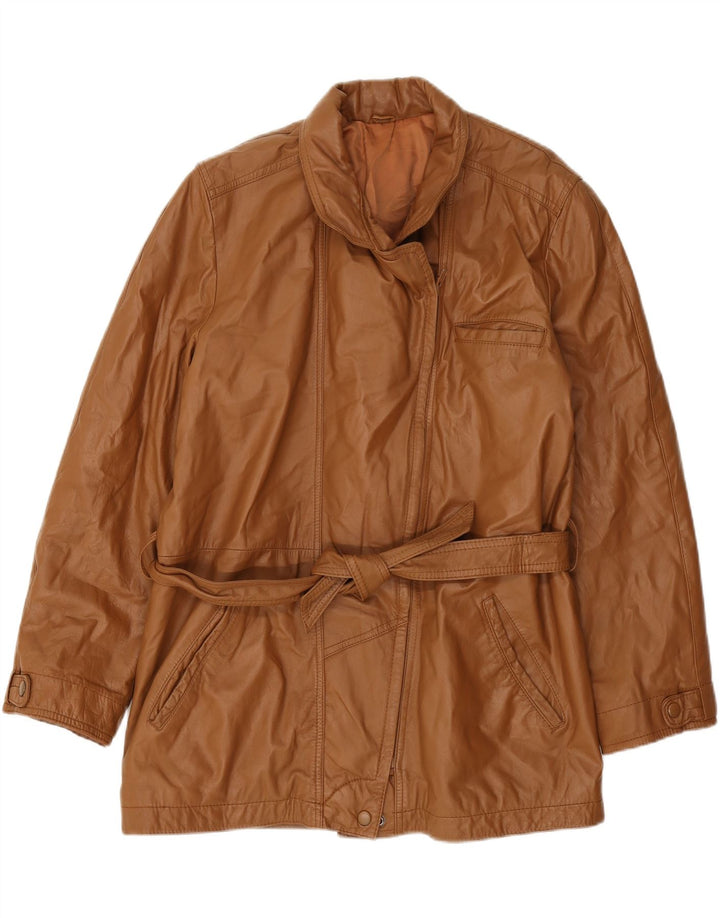 HUNTER Womens Leather Jacket IT 48 XL Brown Leather Vintage Hunter and Second-Hand Hunter from Messina Hembry 