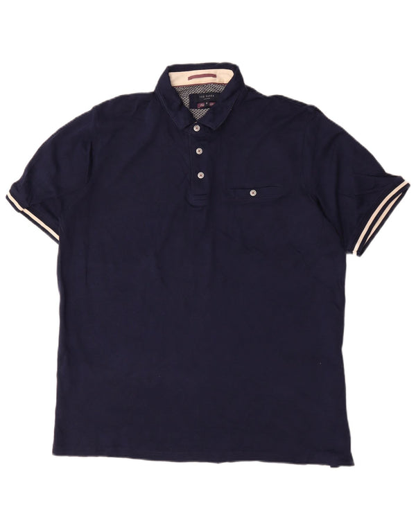 Tricou polo pentru bărbați Ted Baker Mărimea 5 XL Bumbac bleumarin
