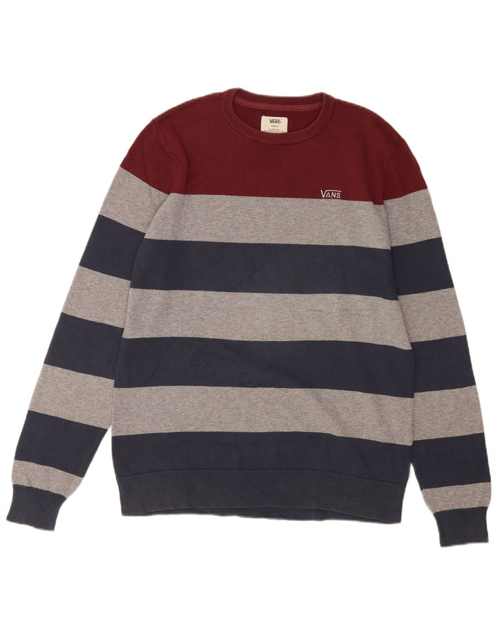 Pulover Vans pentru bărbați, cu gât crew, bumbac cu dungi mici, multicolore
