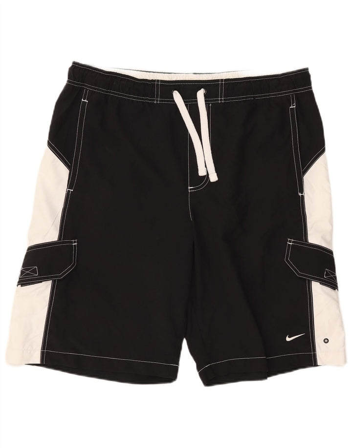 Pantaloni scurți de înot Nike pentru bărbați, mari, negru, poliester color bloc