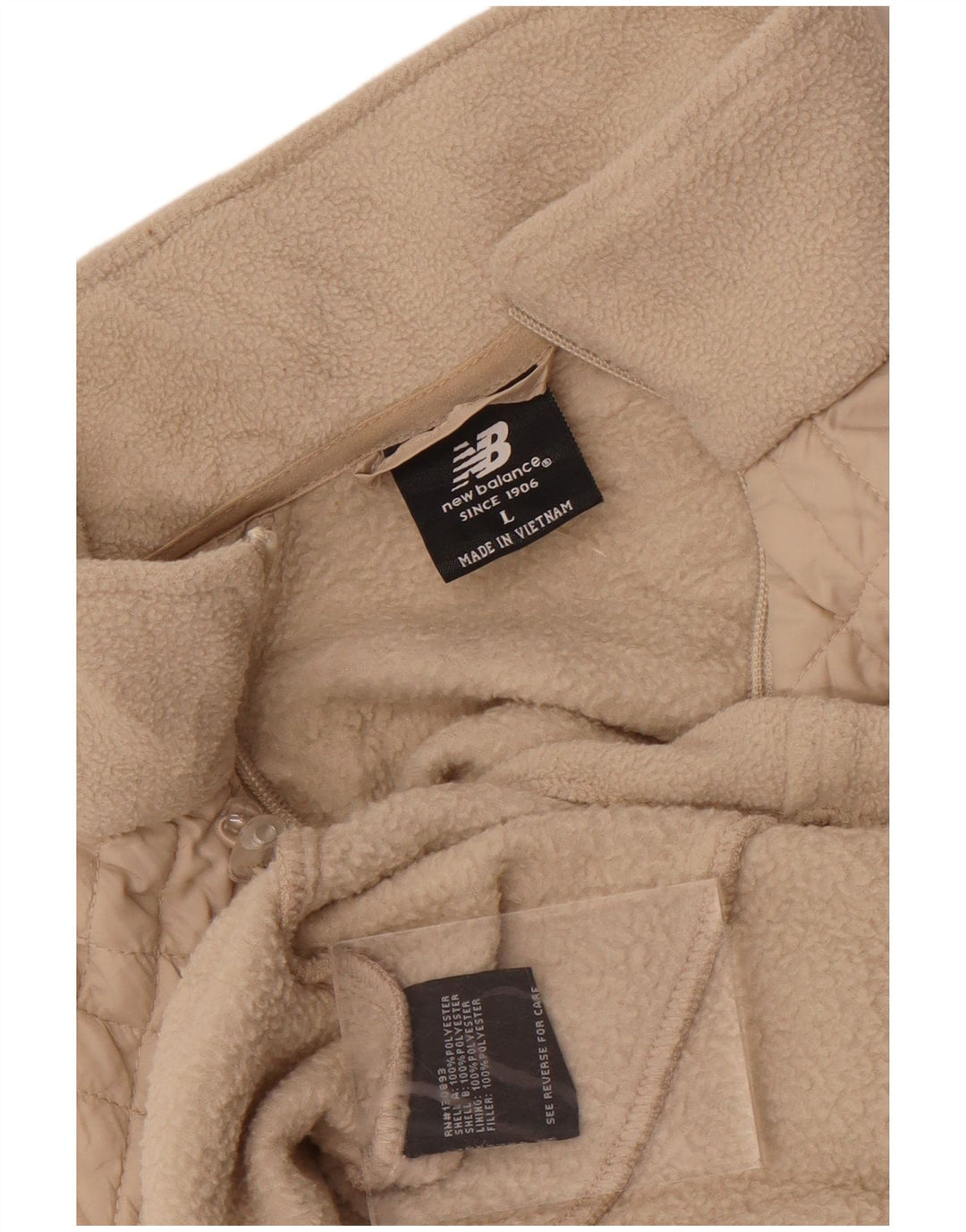 Jachetă fleece pentru femei New Balance UK 16, mare, bej, poliester
