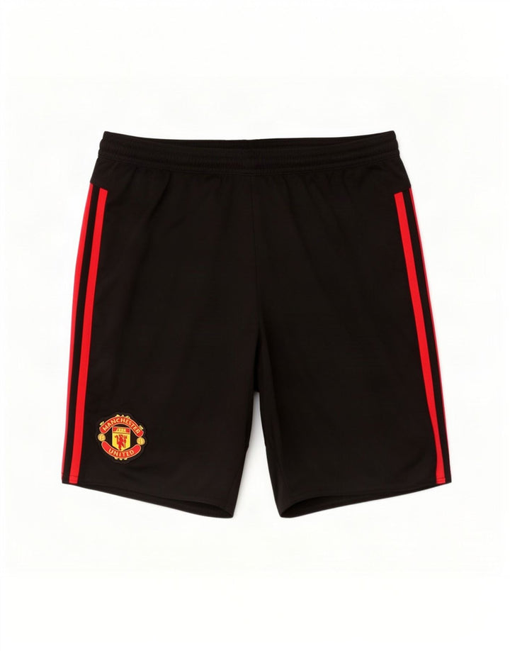 Pantaloni scurți sport pentru bărbați Adidas Manchester United, poliester mediu negru