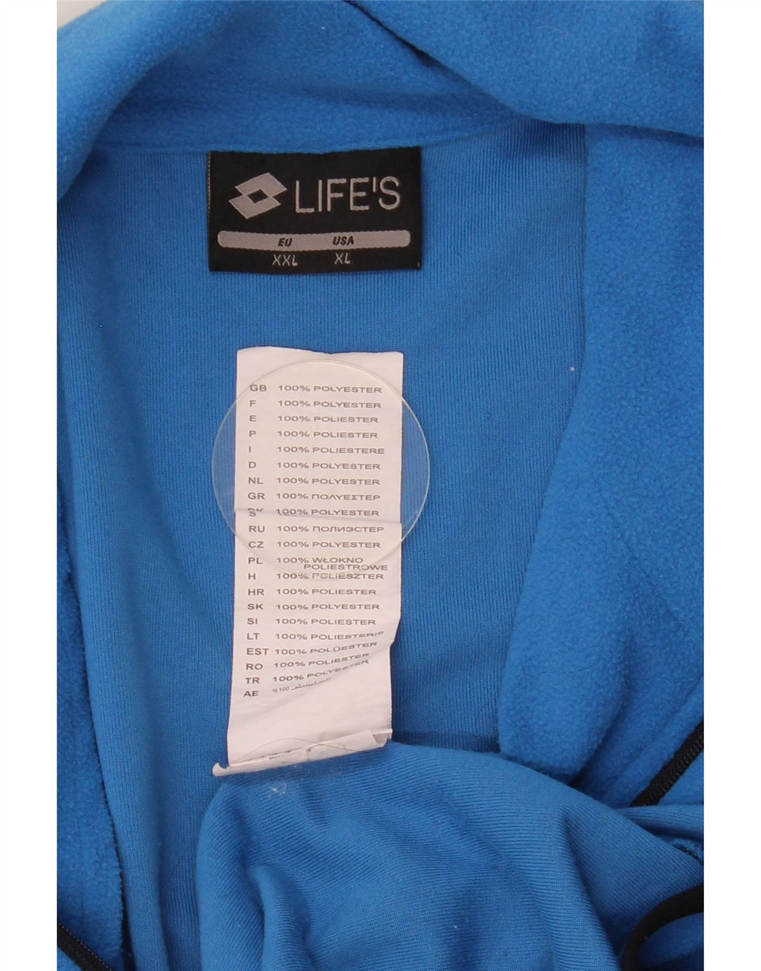 Pulover din lână Lotto pentru bărbați, cu fermoar, 2XL, poliester albastru