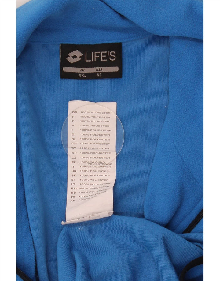 Pulover din lână Lotto pentru bărbați, cu fermoar, 2XL, poliester albastru