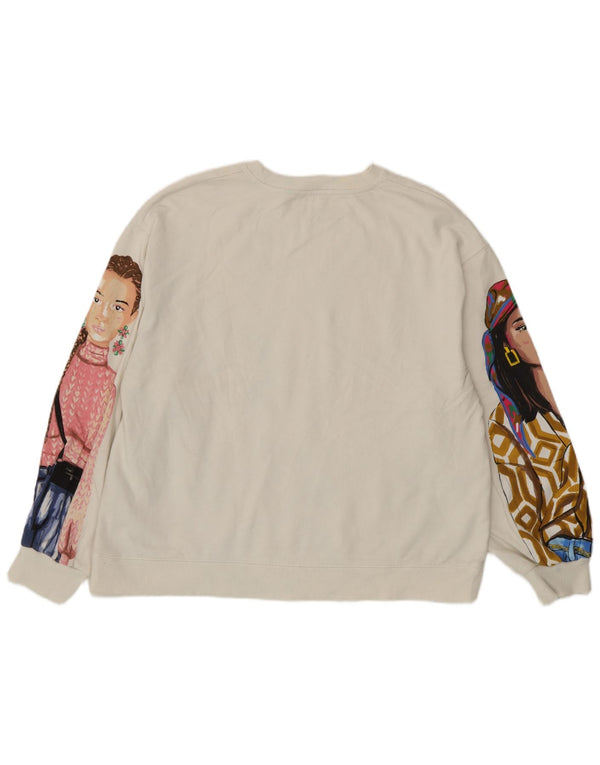 Pulover pentru femei Zara, cu model abstract, UK 14 Medium Off White