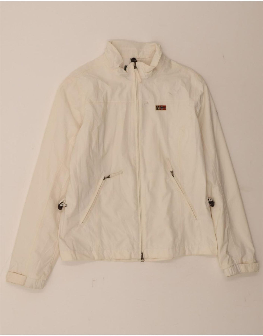 NAPAPIJRI Womens Rain Jacket UK 18 XL Off White Polyamide Vintage Napapijri and Second-Hand Napapijri from Messina Hembry 