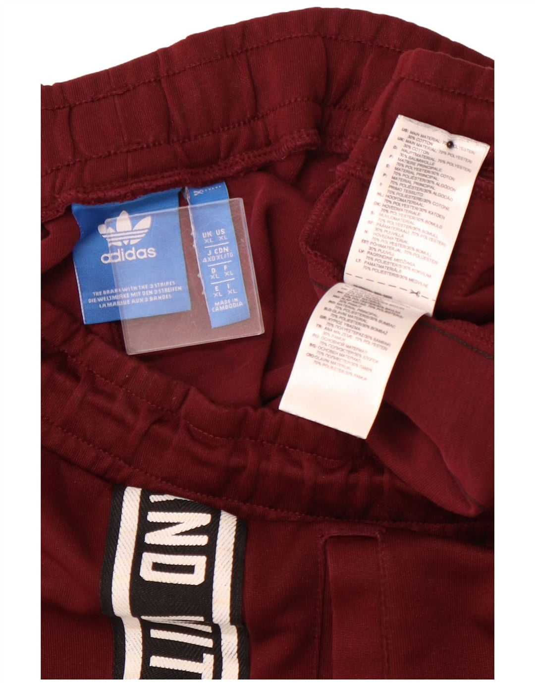 Pantaloni de trening grafic pentru bărbați ADIDAS XL Bordeaux Poliester color bloc