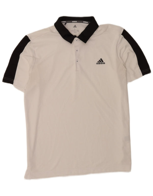Tricou polo Adidas pentru bărbați, mare, alb, din poliester