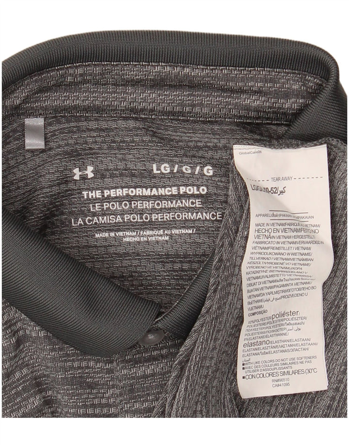 Tricou polo Under Armour pentru bărbați, mare, gri poliester pătat