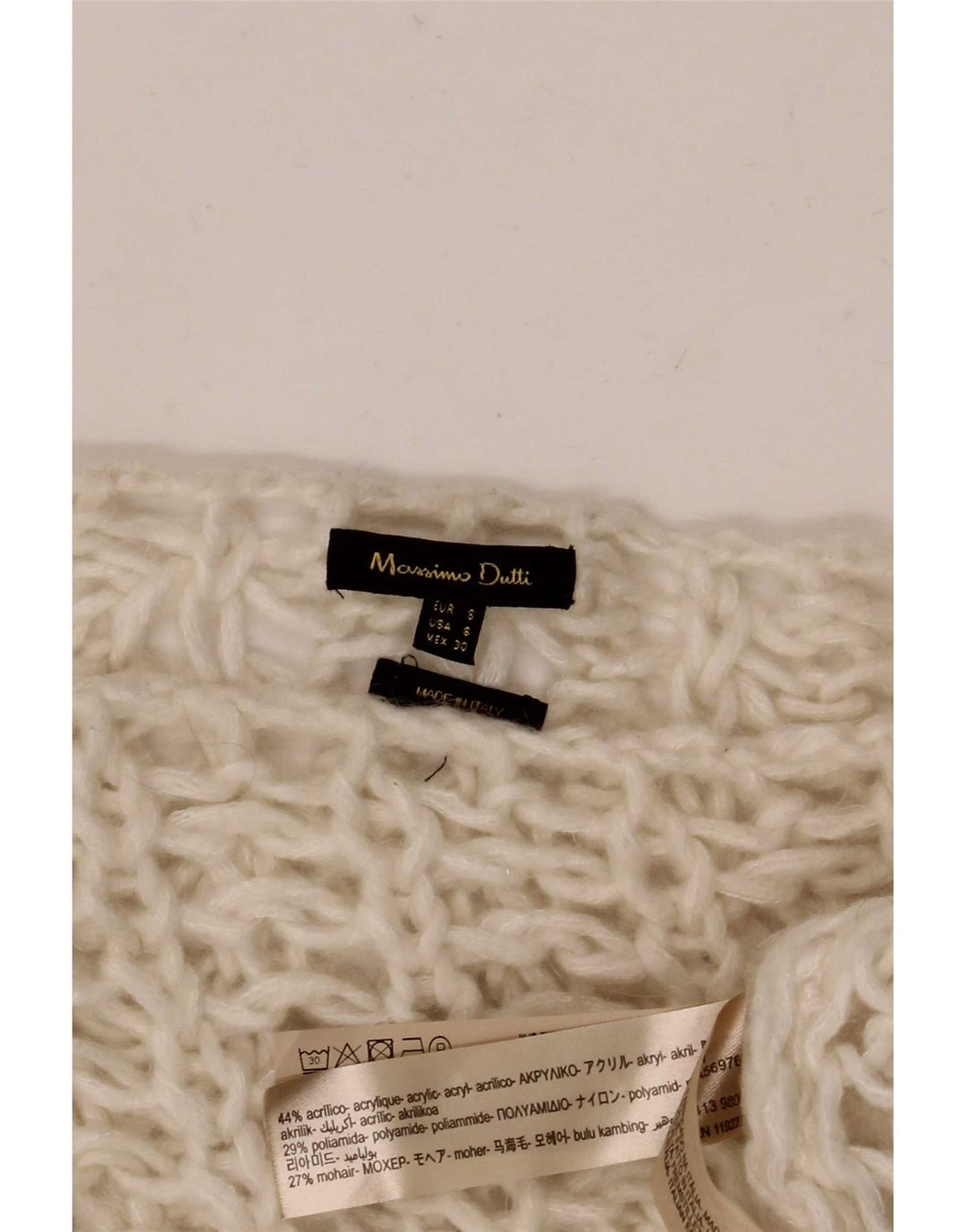 Pulover pentru femei Massimo Dutti cu gâtul cu barca UK 10 Small Off White