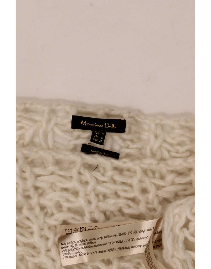 Pulover pentru femei Massimo Dutti cu gâtul cu barca UK 10 Small Off White