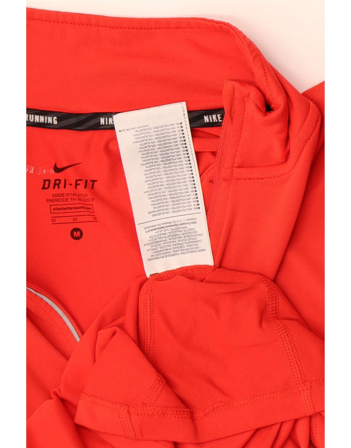 Top de trening Nike pentru femei, cu fermoar și gât, poliester roșu mediu