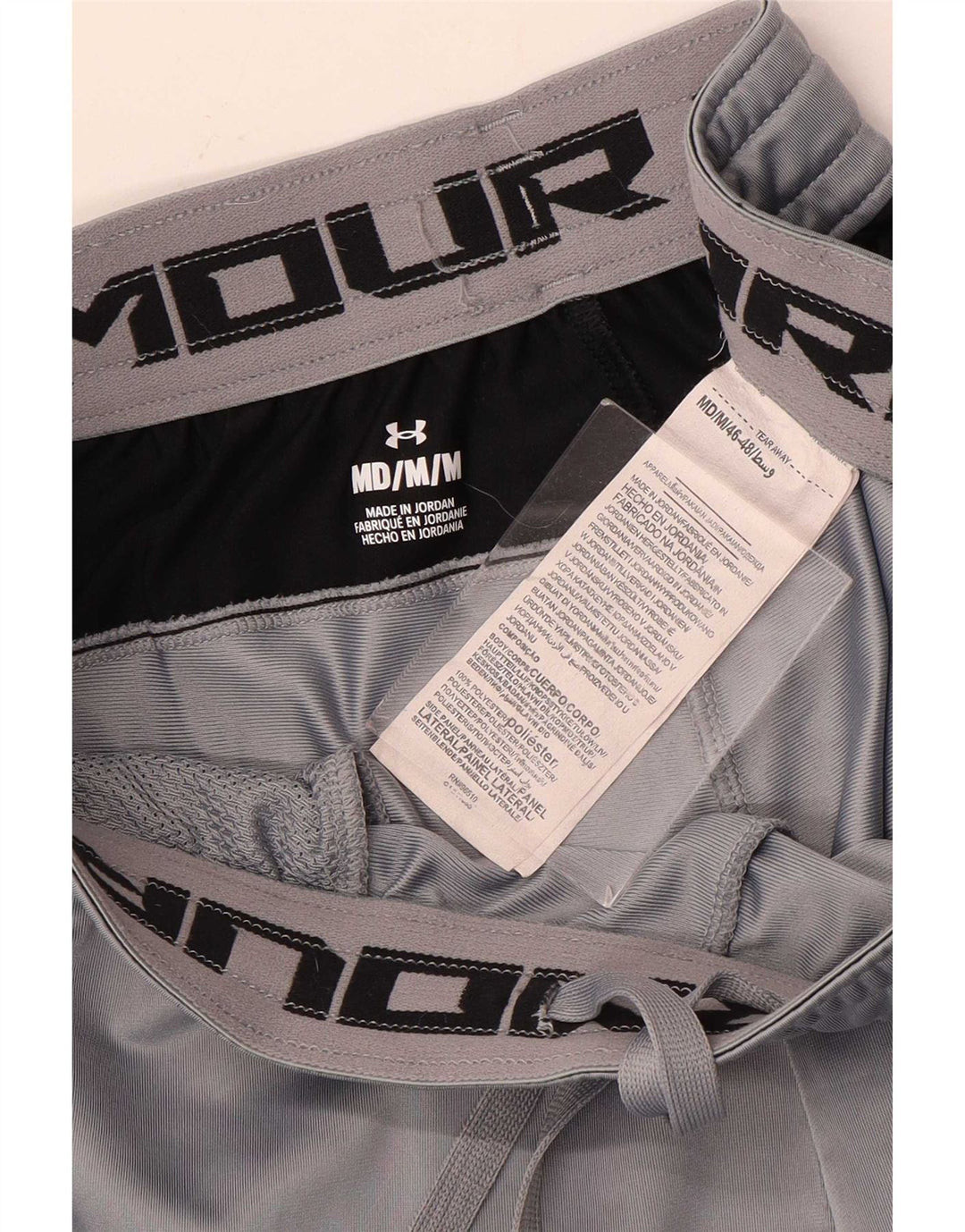 Pantaloni scurți sport grafic Under Armour pentru bărbați, gri mediu, poliester color bloc