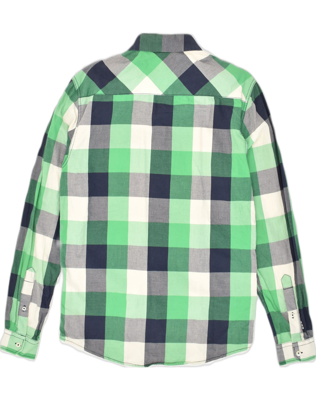 Cămașă pentru bărbați JACK & JONES, bumbac cu carouri verde mediu